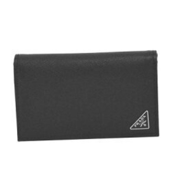 Prada Business Black QHH Seller Case Card Holder BK - Picture 1 of 3